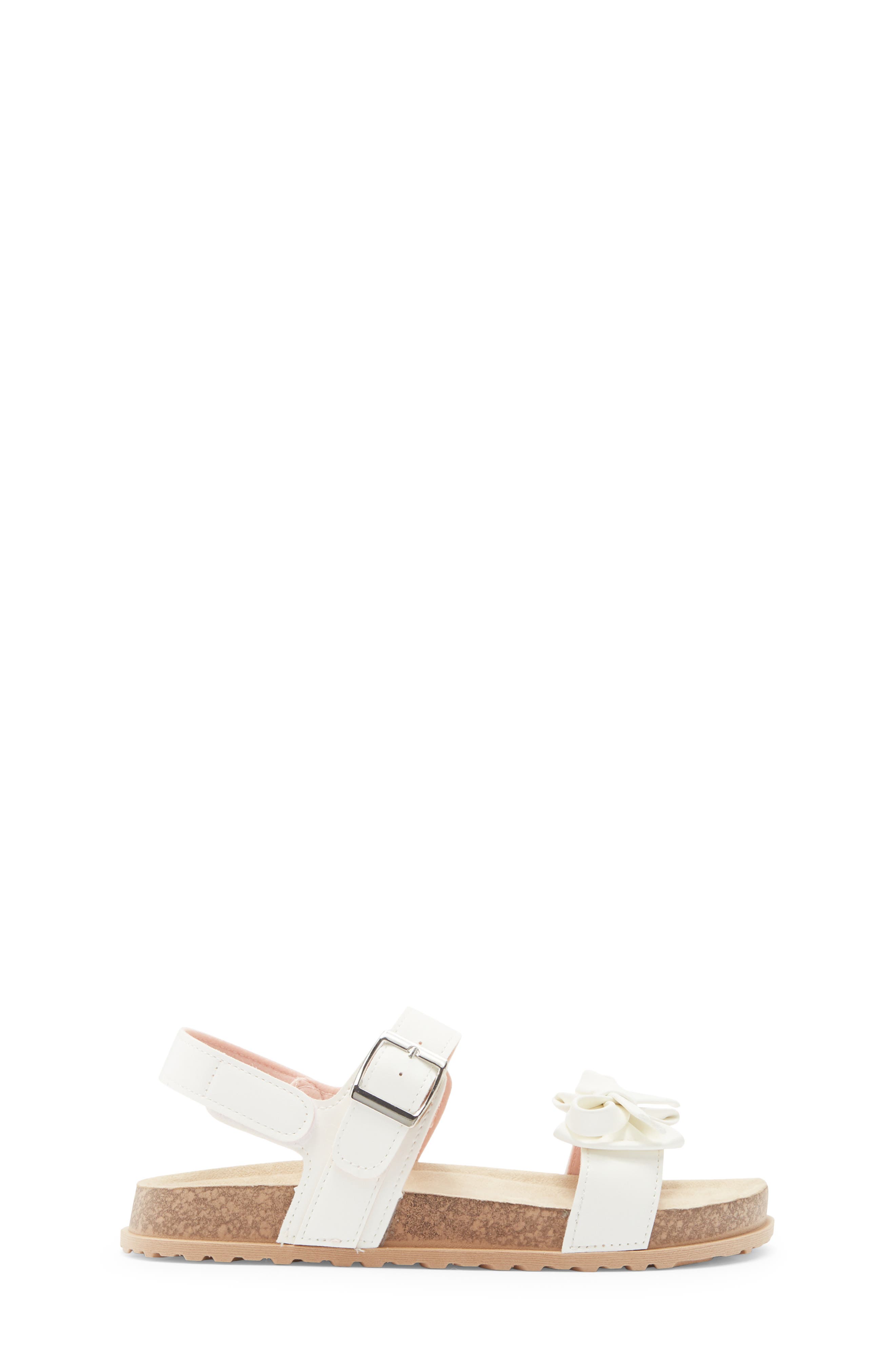 bebe Kids' Bow Strap Sandal, Alternate, color, White