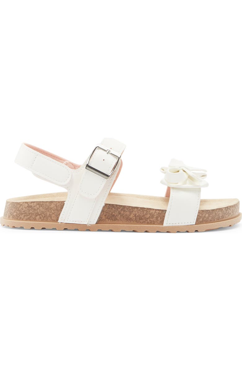 bebe Kids' Bow Strap Sandal, Alternate, color, White