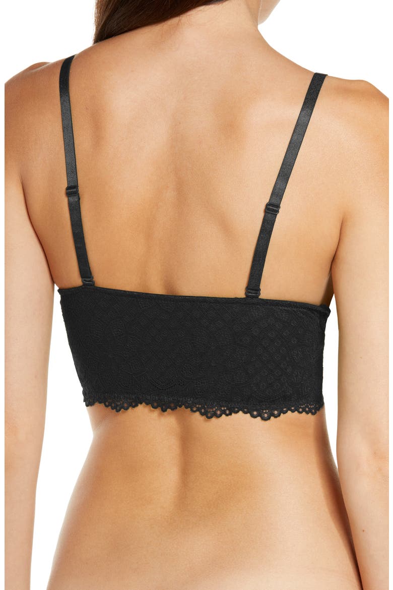 Lace Longline Bralette, Alternate, color, BLACK