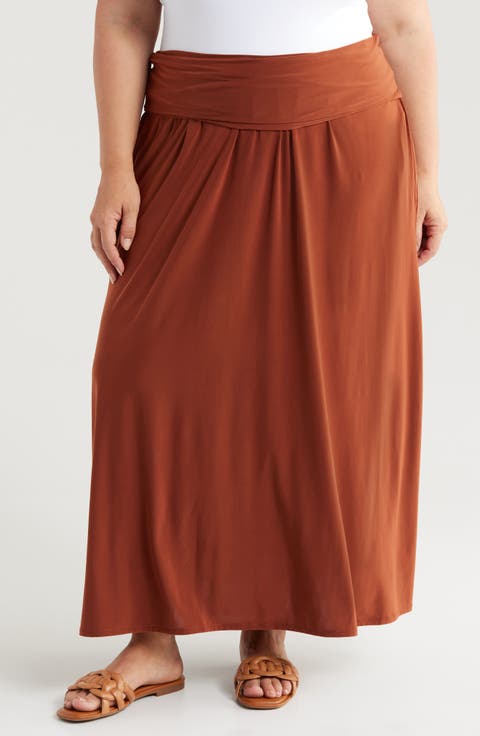 Foldover Maxi Skirt (Plus)