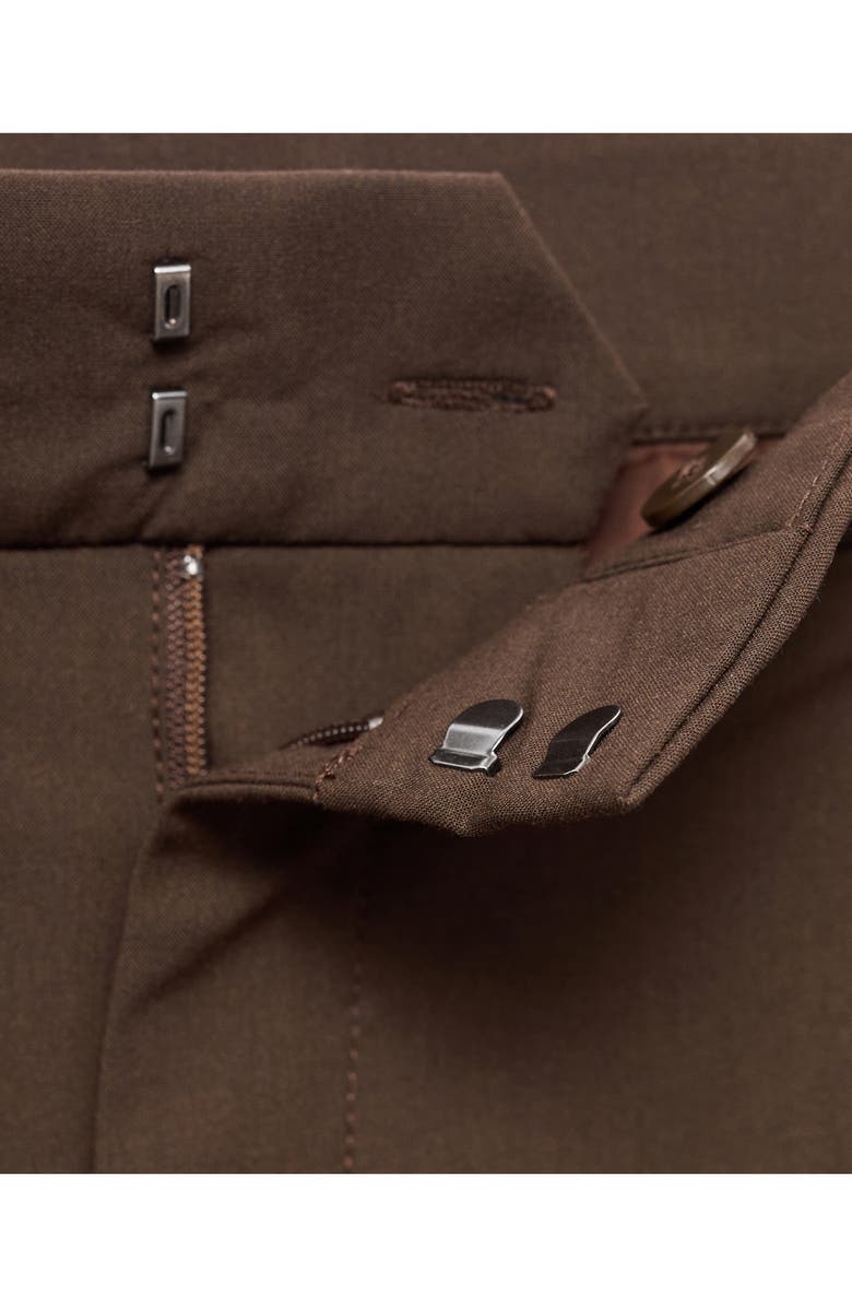 MANGO Pleated Wide Leg Pants, Alternate, color, Brown