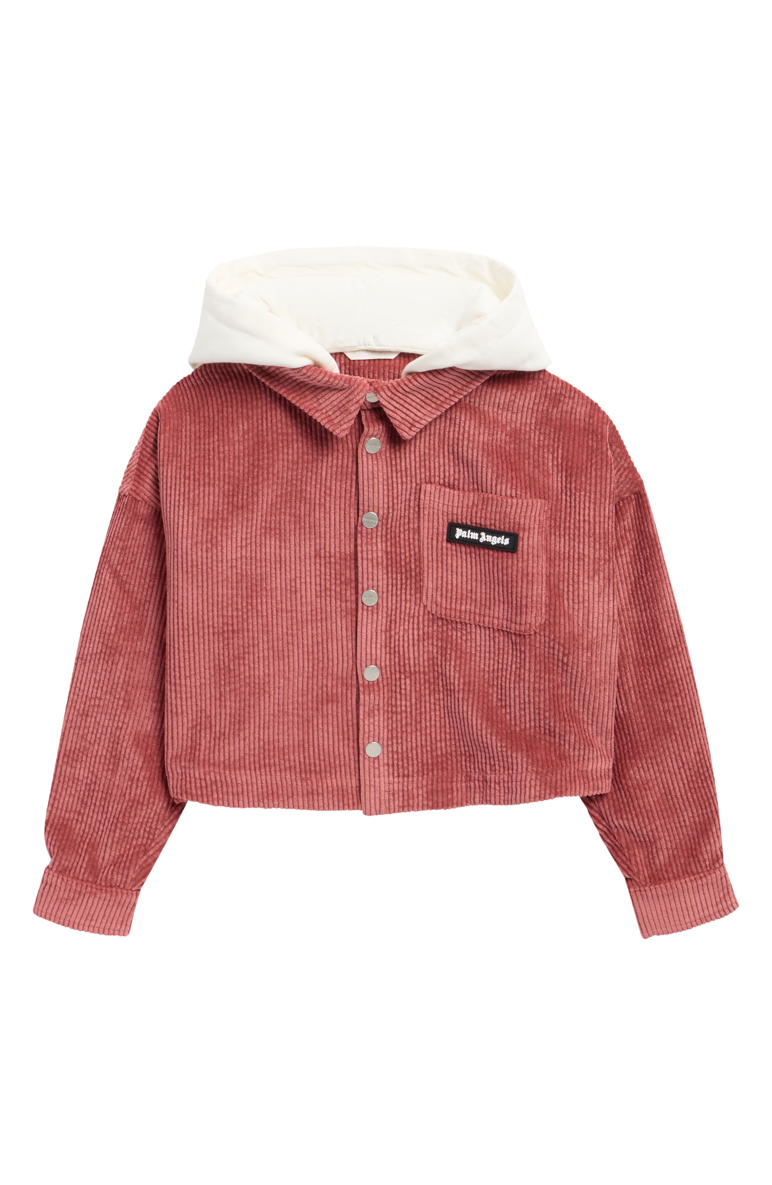 Kids' Logo Hooded Crop Corduroy Jacket