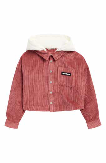 Kids' Logo Hooded Crop Corduroy Jacket