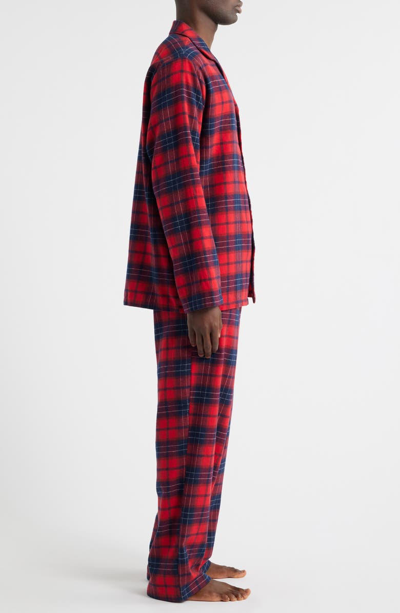 Nordstrom Plaid Flannel Pajamas, Alternate, color, Red- Navy Dawson Plaid