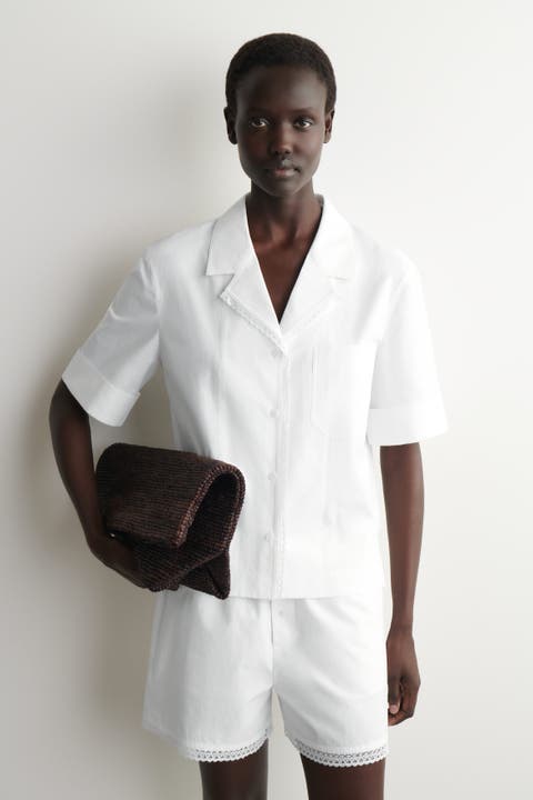 Lace-trimmed Resort Shirt