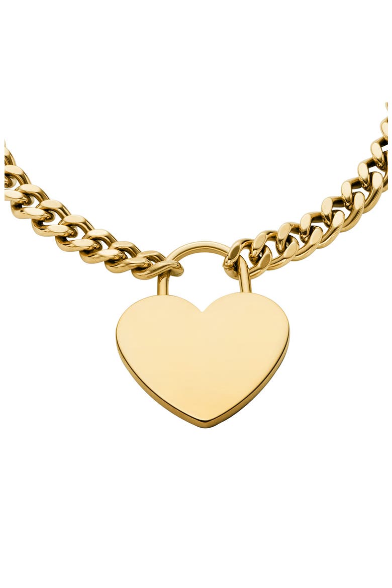 Sutton Heart Charm Chain Bracelet, Alternate, color, GOLD