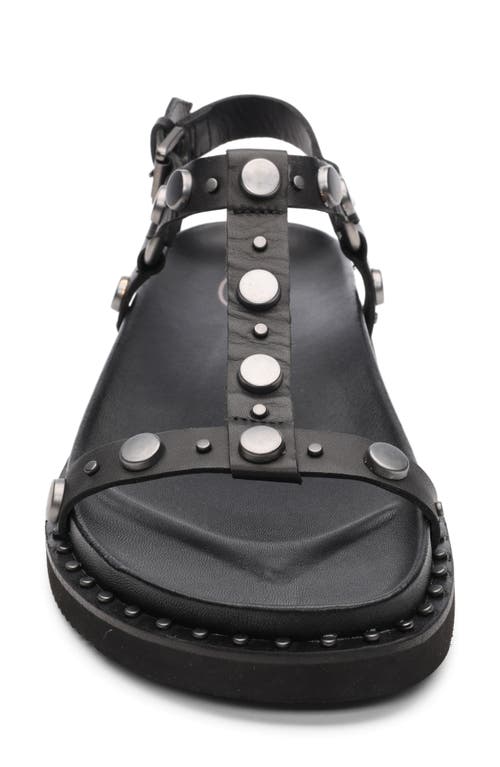 Ash Studded Open Toe Lace-up Rubber Sole In Black