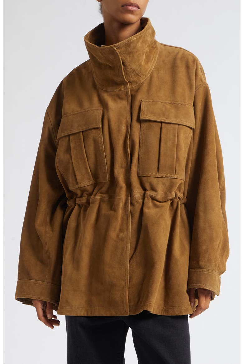 Sculptural Suede Jacket, Main, color, SAGE