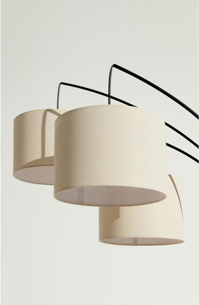 Brightech Trilage 84" Adjustable Tall LED Floor Lamp with 3 Fabric Drum Shades, Bulbs Included, Alternate, color, Classic Black