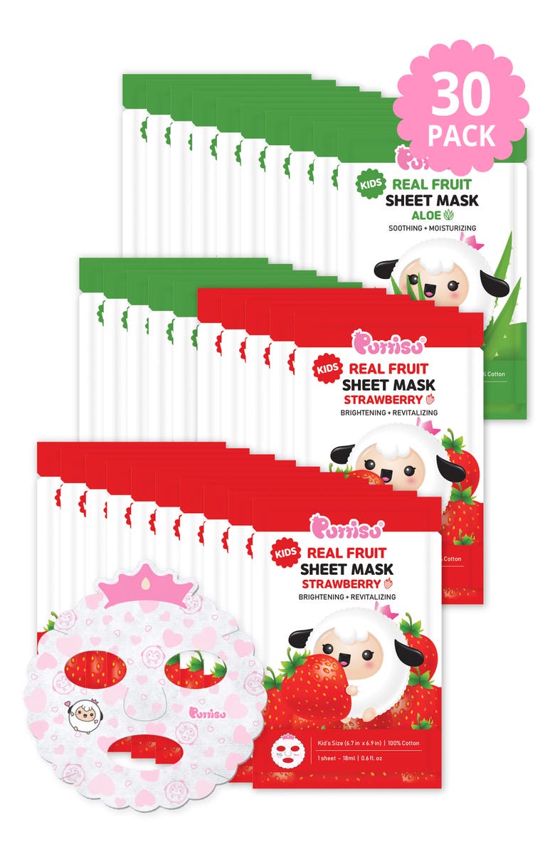 Puttisu Strawberry & Aloe Facial Mask Sheet Set, Alternate, color, Pack Of 30