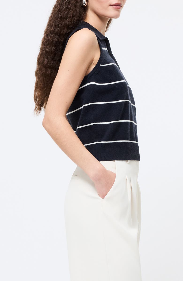 French Connection Sloane Sleeveless Top, Alternate, color, 40-Marine-Porcelain Crm