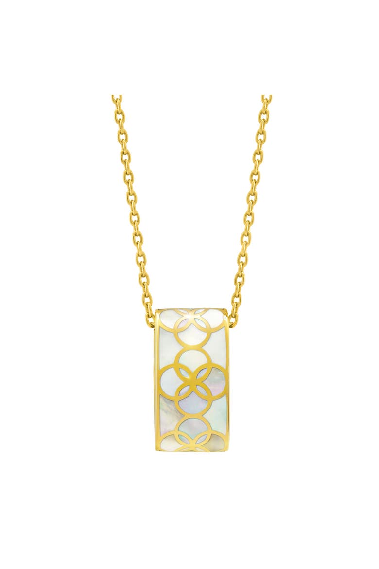 Sterling With 18K Gold Overlay And Gemstones Drop Pendent Necklace, Main, color, WHITE