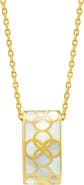 Jan Leslie Sterling With 18K Gold Overlay And Gemstones Drop Pendent Necklace