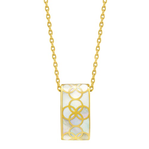 Jan Leslie Sterling With 18k Gold Overlay And Gemstones Drop Pendent Necklace In White