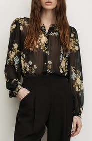 Veronica Beard Ashlynn Silk Chiffon Blouse
