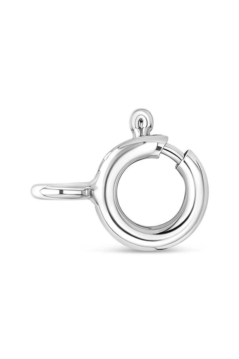 Silver Brown Enamel 1 Cttw Diamonds and Sapphire Pendant Necklace, Alternate, color, White
