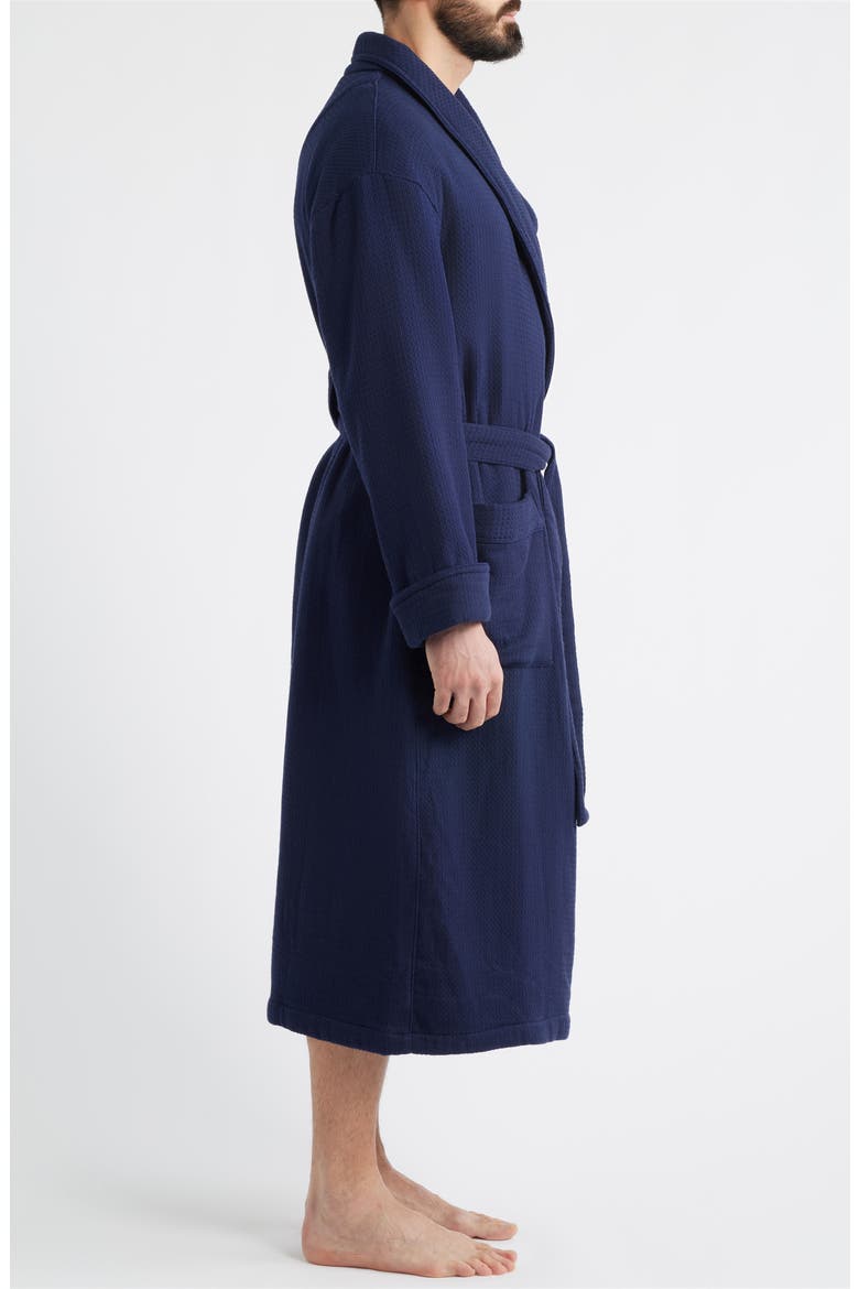 Aberdeen Waffle Knit Robe, Alternate, color, NAVY