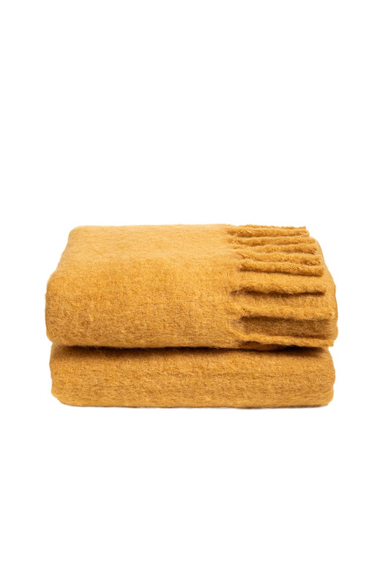 Ropar Fringed Acrylic Wool Throw 55X71 In, Alternate, color, Yellow