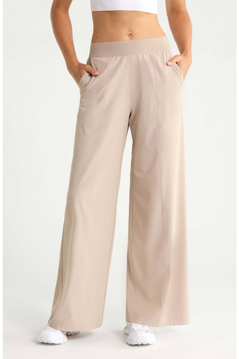 Atlas Elastic Waist Wide Leg Pants, Main, color, TAN THREAD