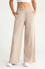 Zella Atlas Elastic Waist Wide Leg Pants