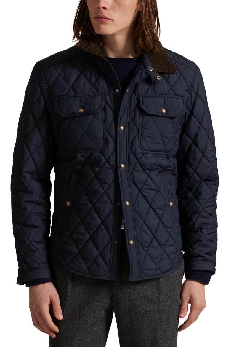 The Beaton Quilted Water-Repellent Shirt Jacket, Main, color, COLLEGE NAVY