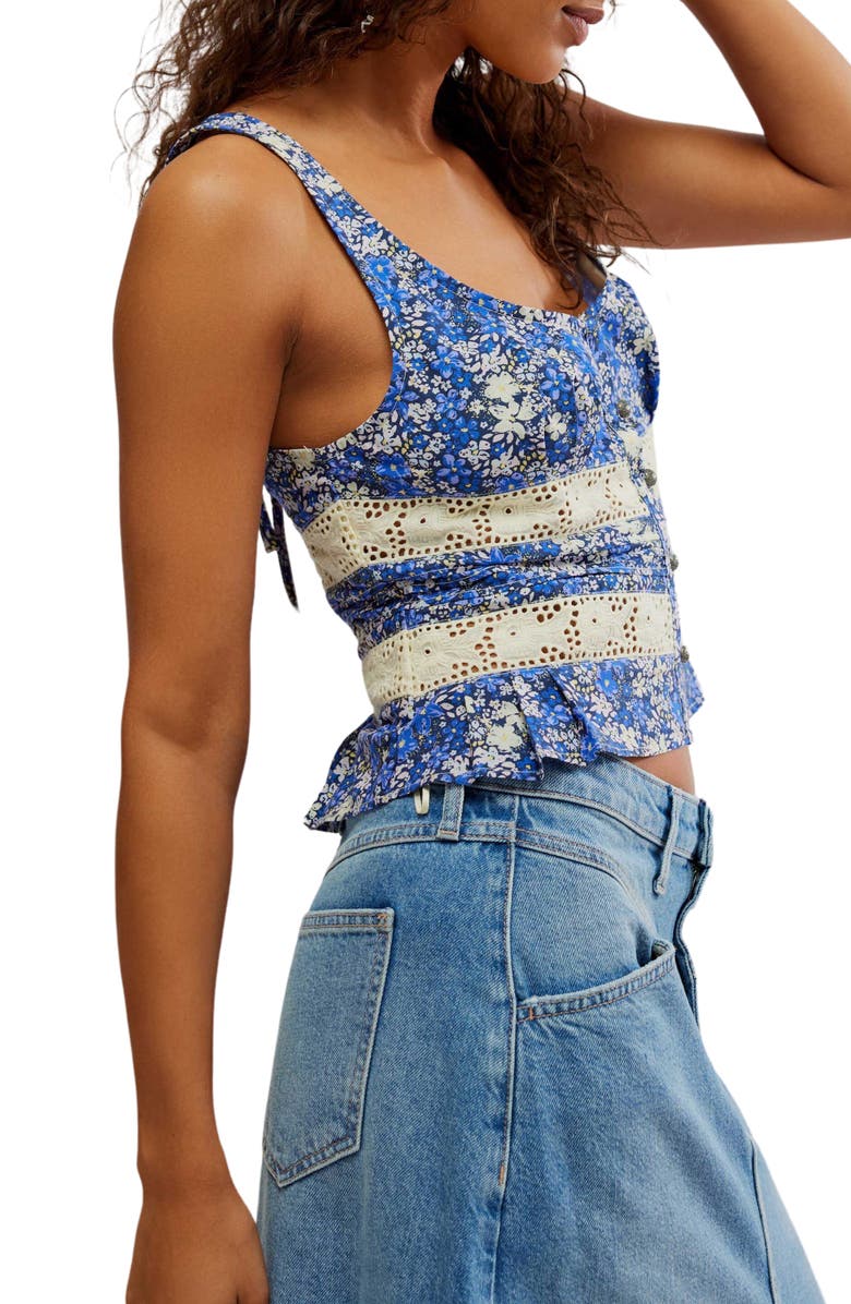 Free People Kianna Floral Eyelet Tank, Alternate, color, 
