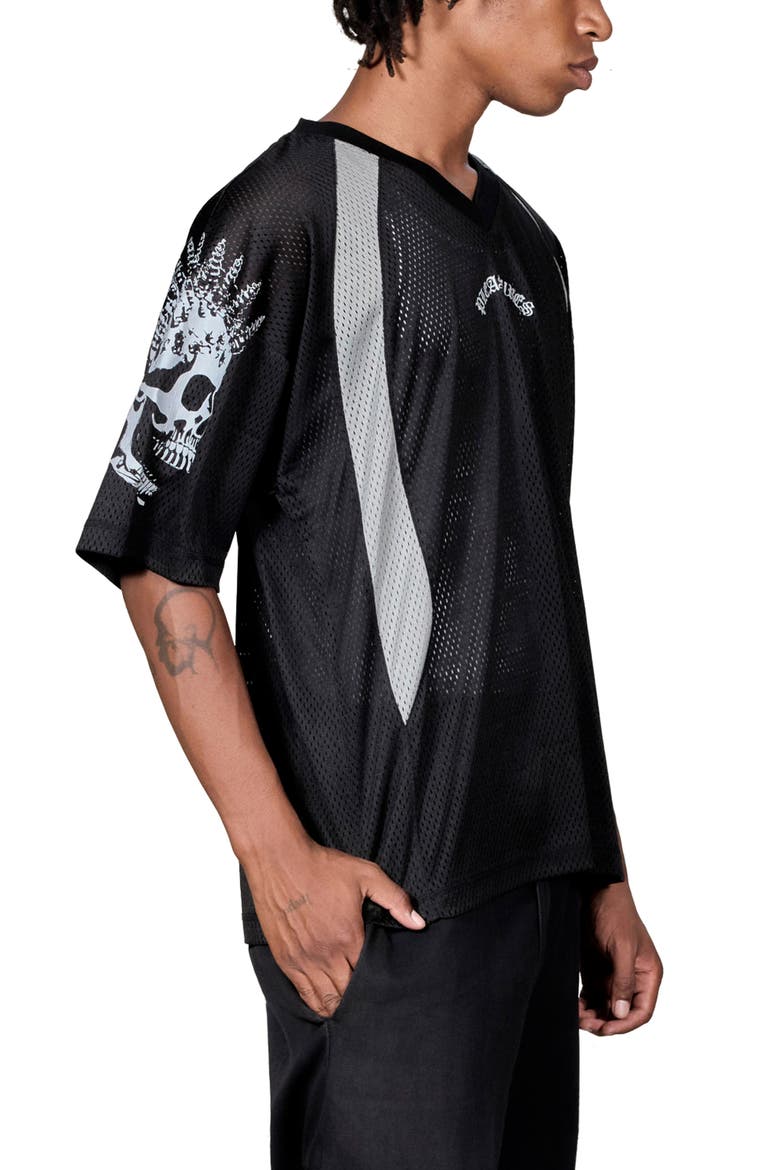 Screws Mesh Football Jersey, Alternate, color, BLACK