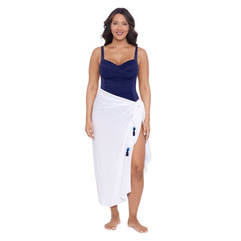 Adjustable Side Tie Tassel Pareo Swimsuit Coverup