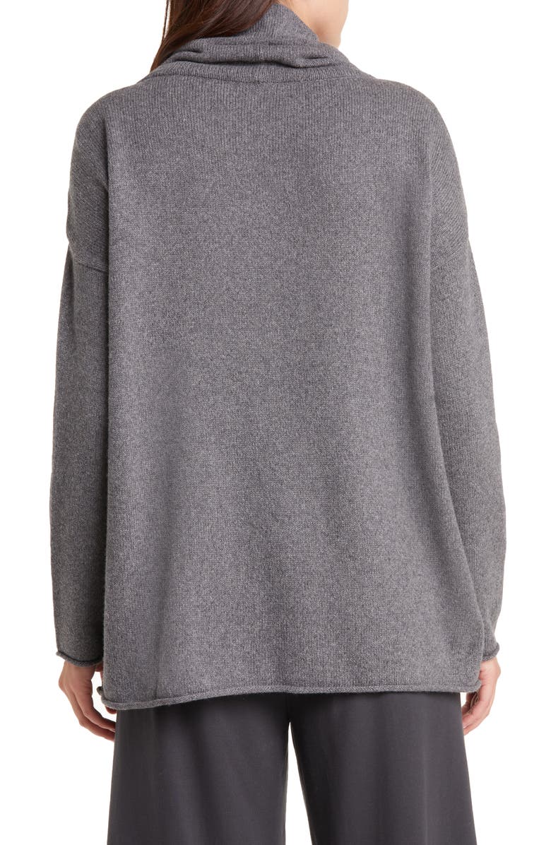 Eileen Fisher Turtleneck Organic Cotton & Recycled Cashmere Tunic Sweater, Alternate, color, 