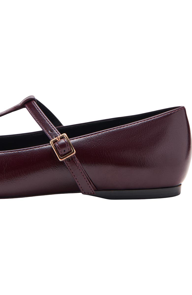 MANGO T-Strap Flat, Alternate, color, Burgundy