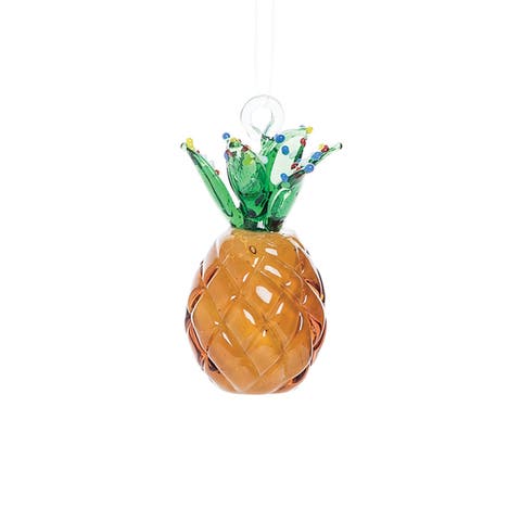 Pineapple Artglass Christmas Tree Ornament