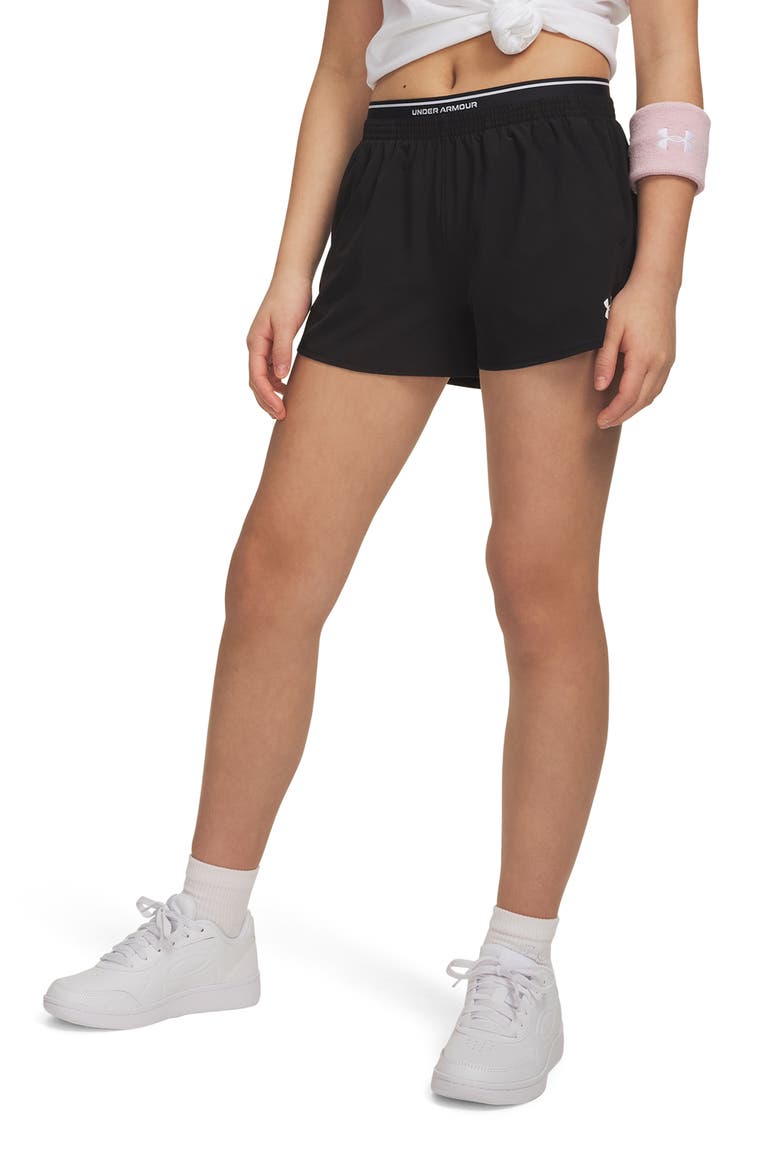 Kids' Vanish Woven Shorts, Alternate, color, BLACK / / WHITE