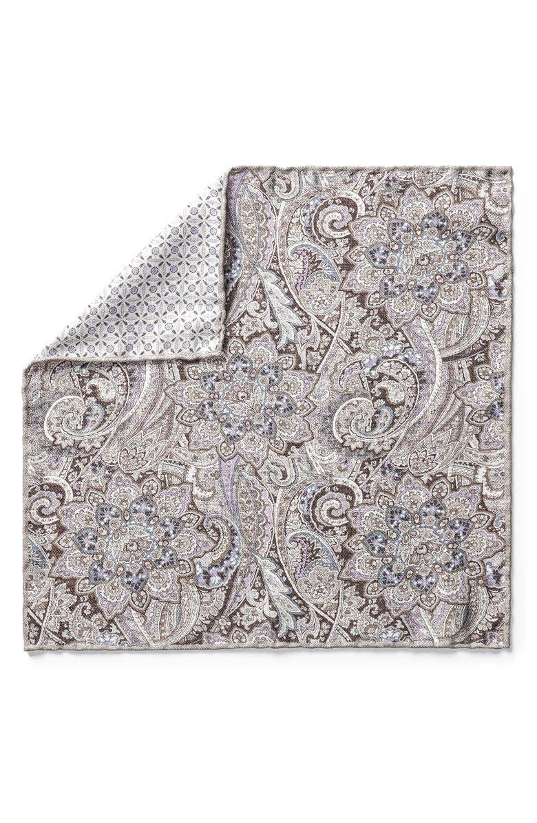 Jack Victor Oliver Reversible Silk Pocket Square, Main, color, 