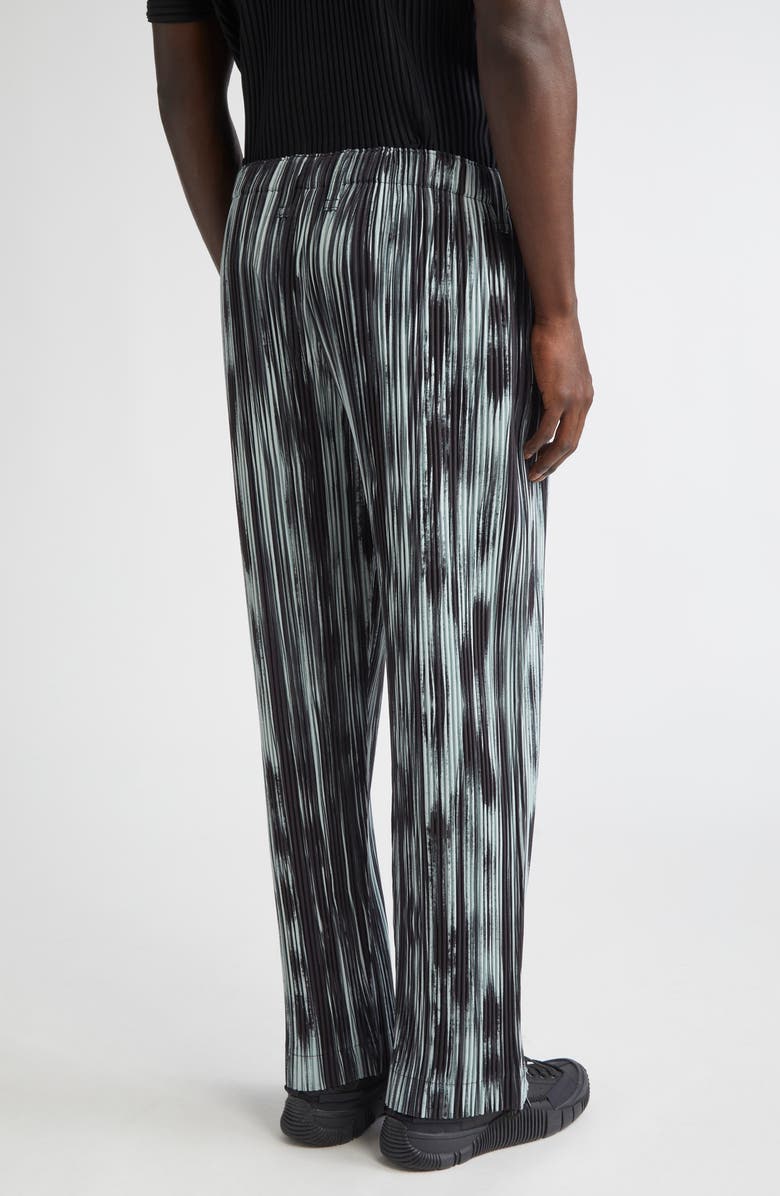 Homme Plissé Issey Miyake Brushstroke Stripe Pleated Pants, Alternate, color, Black