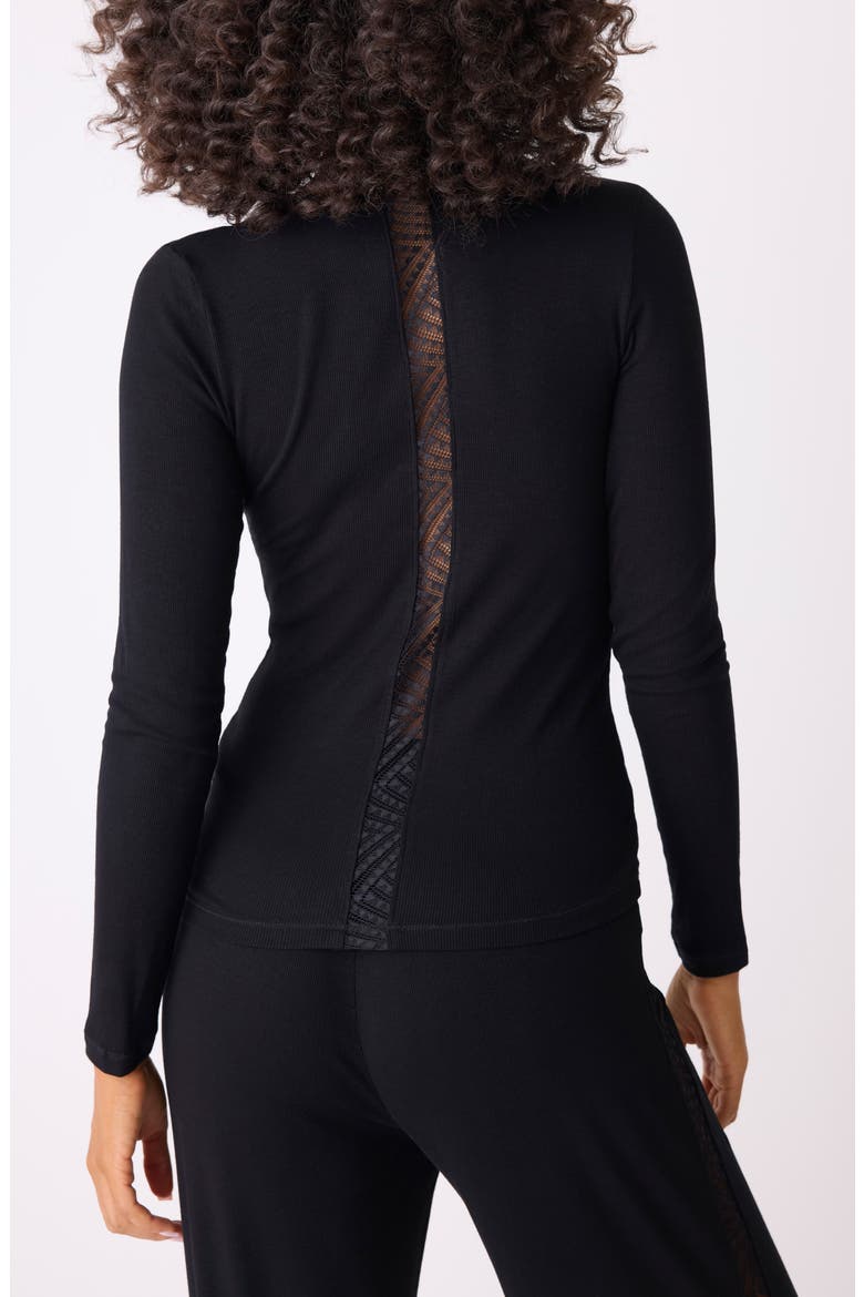 Lacey Basics Stretch Modal Pajama Top, Alternate, color, BLACK