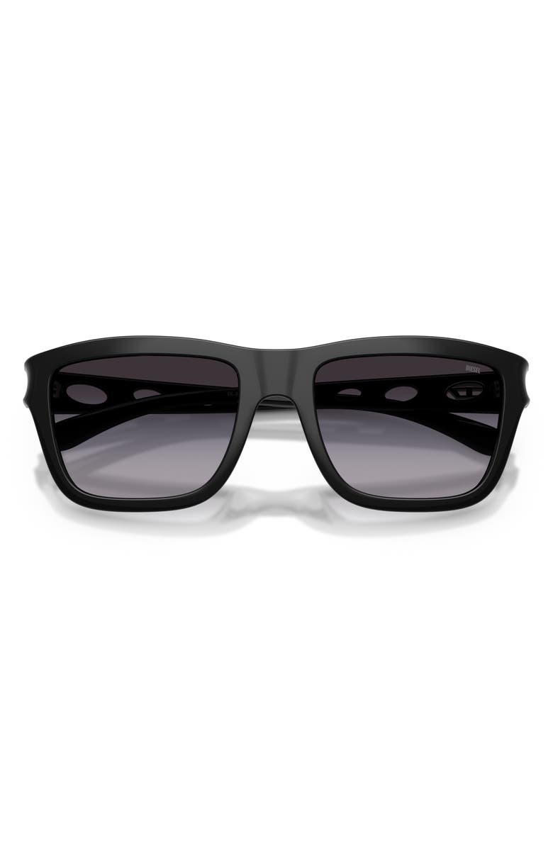 DIESEL<sup>®</sup> 55mm Gradient Square Sunglasses, Alternate, color, Shiny Black/ Gradient Grey