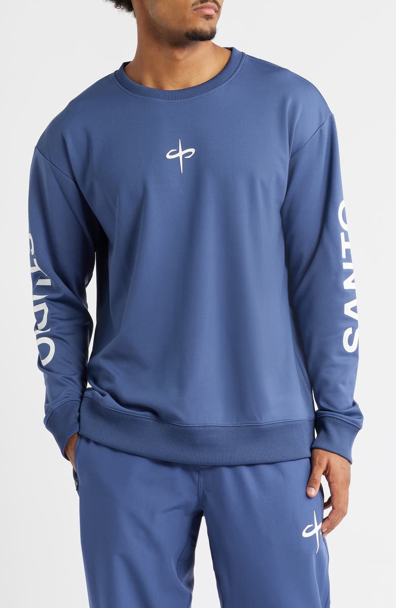 SANTO STUDIO Jett Lawrence Tempo Forever Comfort Crew Sweatshirt, Main, color, Blue