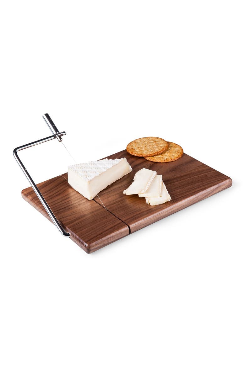 TOSCANA 'Meridian' Black Walnut Cutting Board with Slicer, Main, color, BLACK