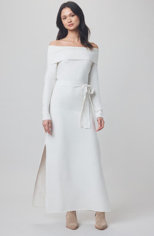 Splendid X @cellajaneblog Over The Shoulder Sweater Dress In White