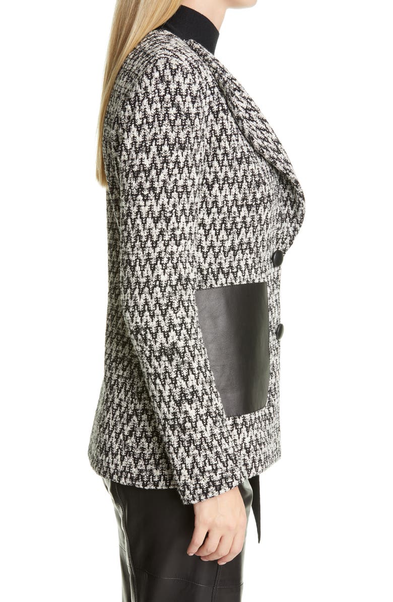 St. John Collection Chevron Bouclé Knit Jacket, Alternate, color, 
