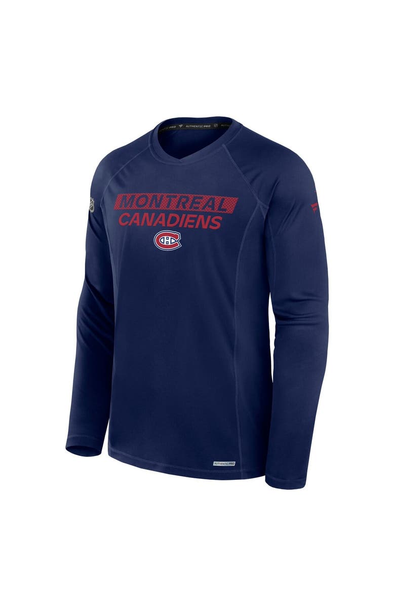 FANATICS Men's Fanatics Navy Montreal Canadiens Authentic Pro Rink Tech Raglan Long Sleeve T-Shirt, Alternate, color, 
