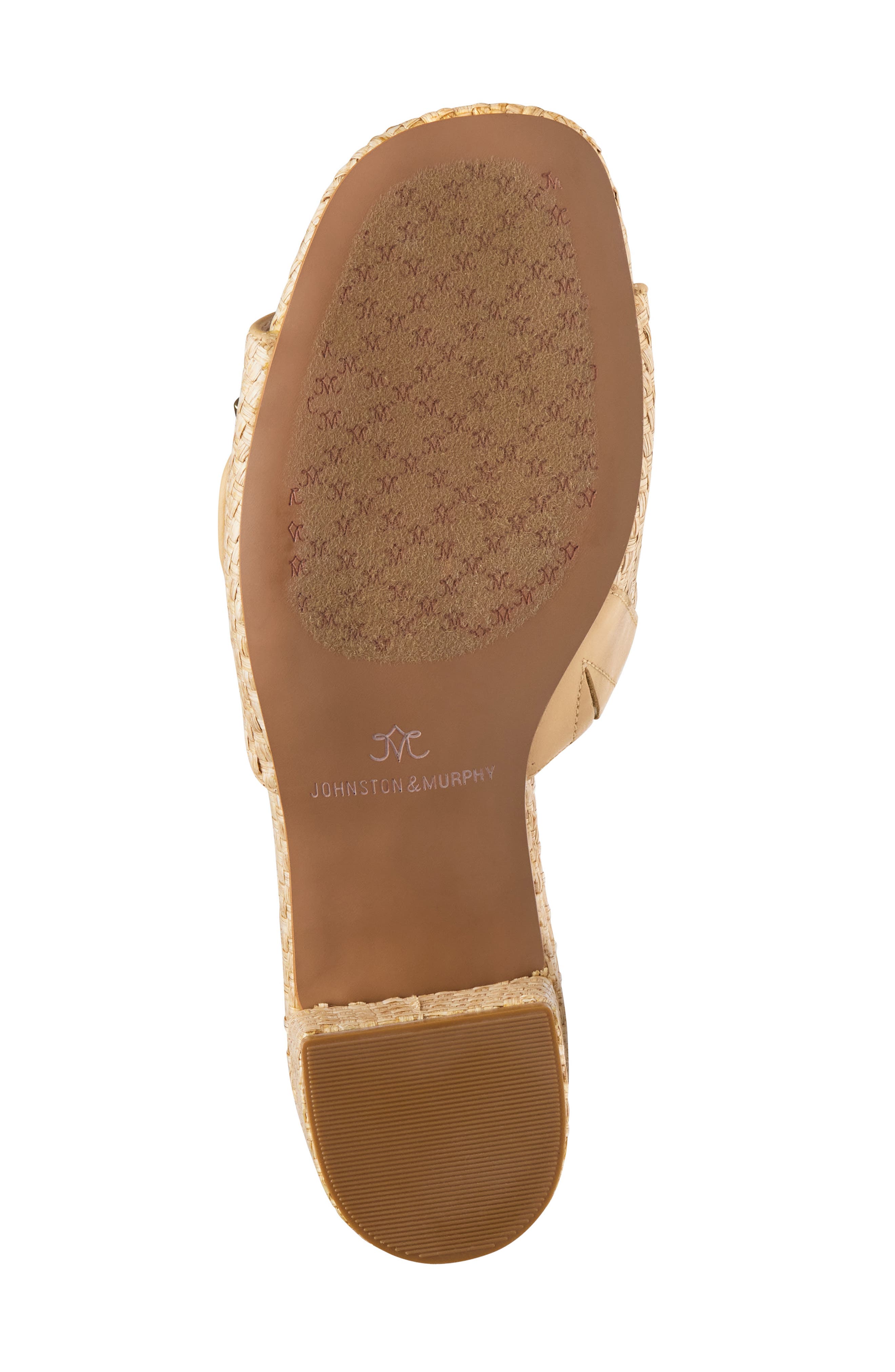 Johnston & Murphy Edith Buckle Slide Sandal, Alternate, color, Natural Raffia
