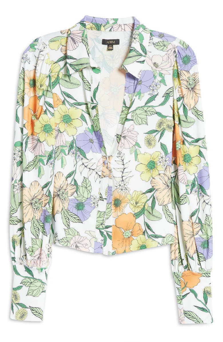 AFRM Zayne Tie Dye Print Blouse, Alternate, color, 