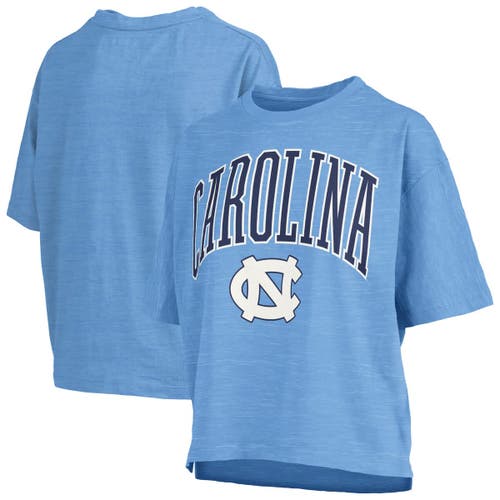 Pressbox Carolina Blue North Carolina Tar Heels Nelson Arch Over Logo Waist Length Oversized Slub T-