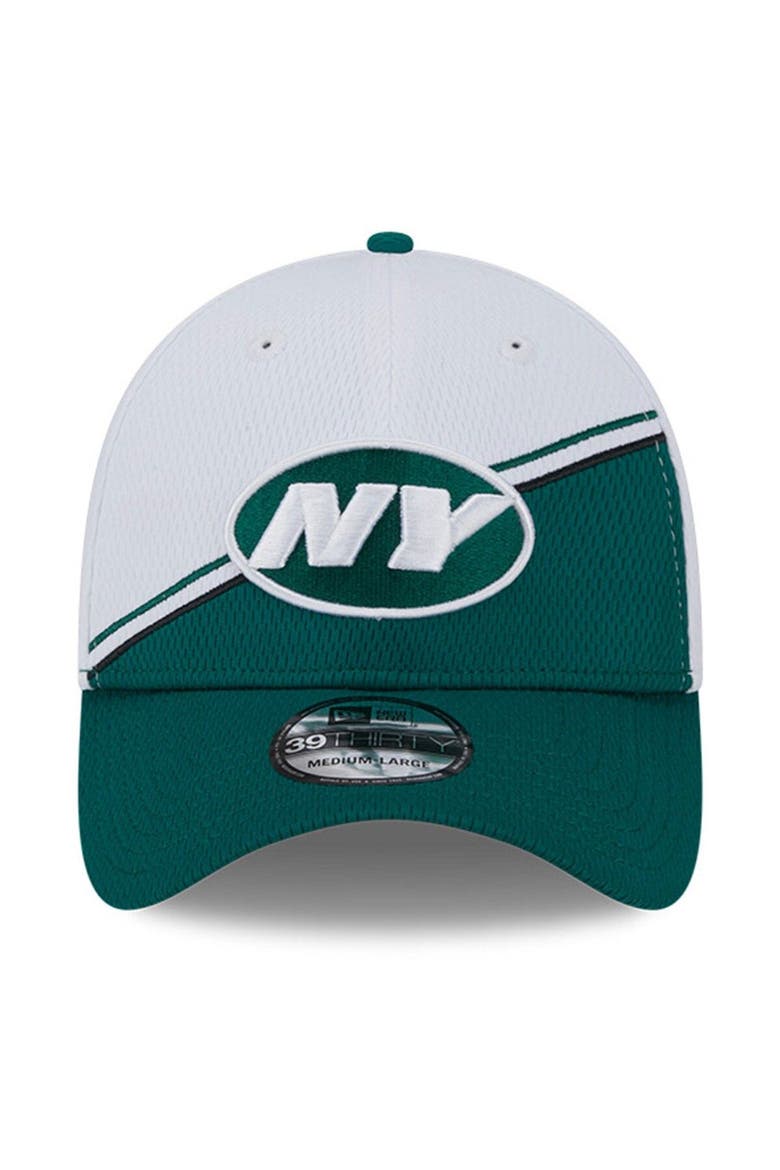 Men's New Era  White/Green New York Jets 2023 Sideline 39THIRTY Flex Hat, Alternate, color, White