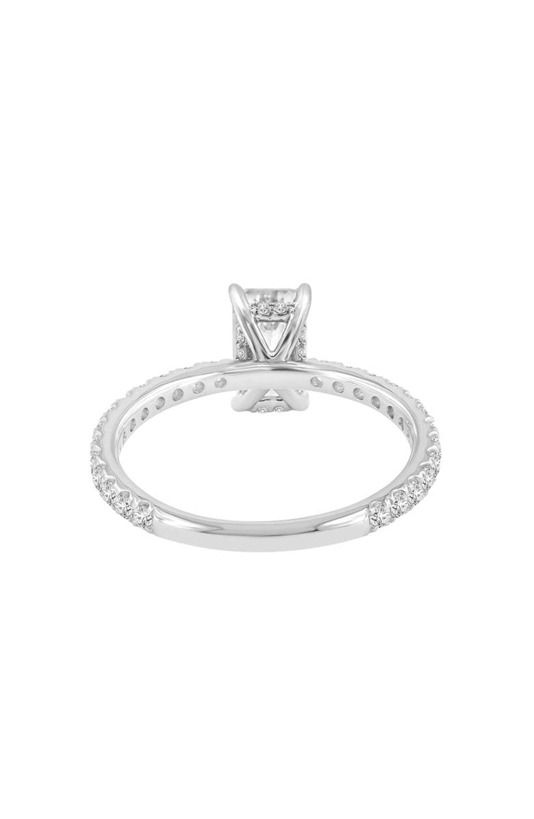 LuvMyJewelry Diadem 14K White Gold Emerald Cut Lab Grown Diamond Hidden Halo Engagement Ring - 2 ctw, Alternate, color, 14K White Gold