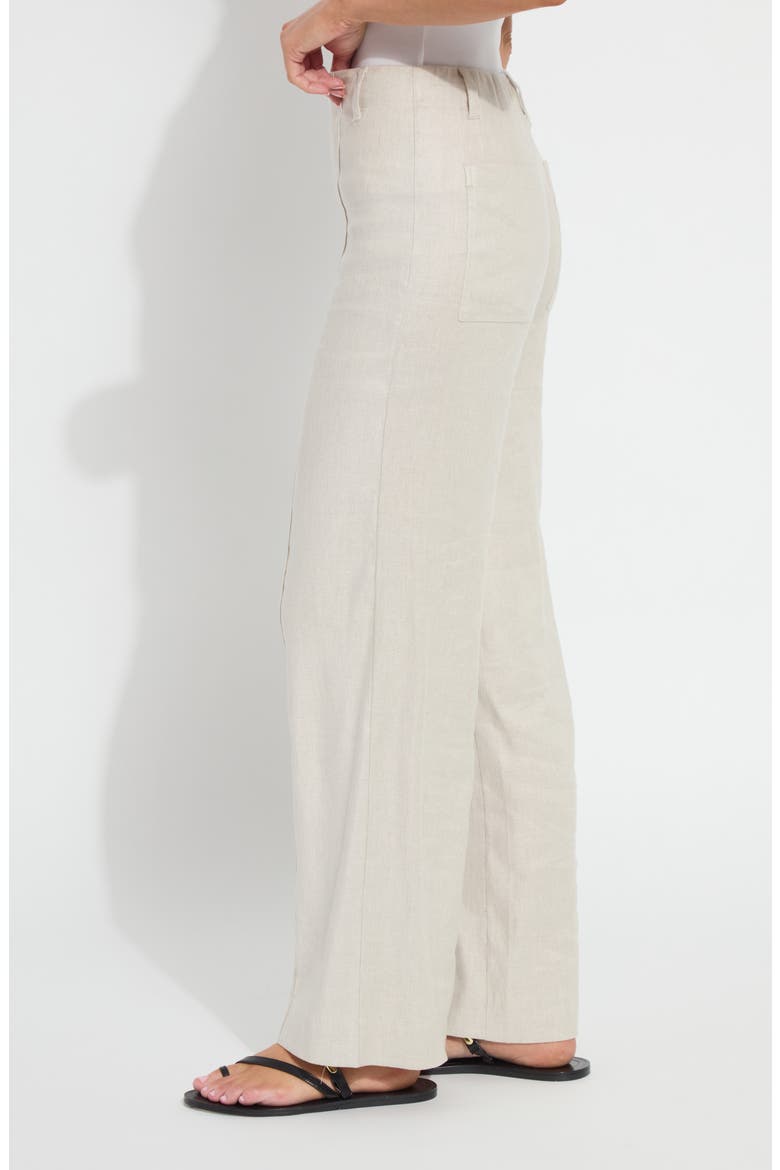 Gabriela High Waist Linen Blend Pants, Alternate, color, FLAX LINEN