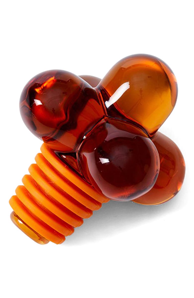Areaware Hobnob Glass Bottle Stopper, Main, color, Amber