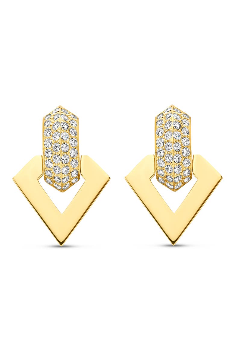 Brute Pavé Diamond Earrings, Main, color, GOLD