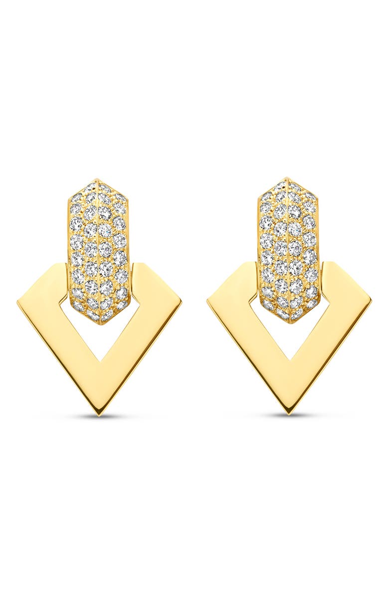 DRIES CRIEL Brute Pavé Diamond Earrings, Main, color, Gold
